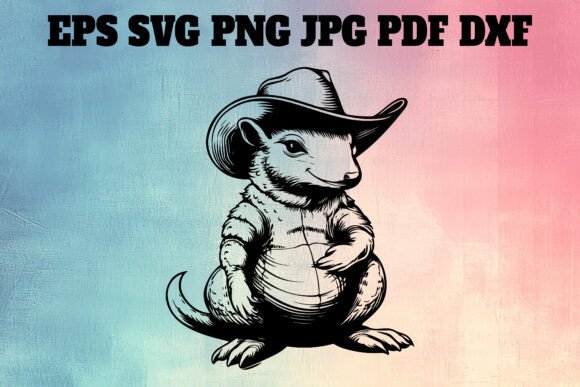 Armadillo Cowboy Hat Silhouette: A Unique Embroidery Design for Real Projects