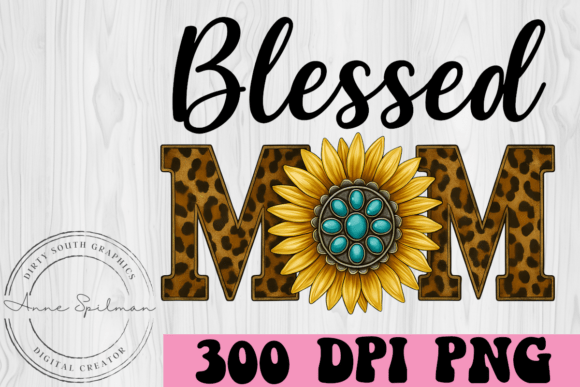 Blessed Mom Sunflower Turquoise Western