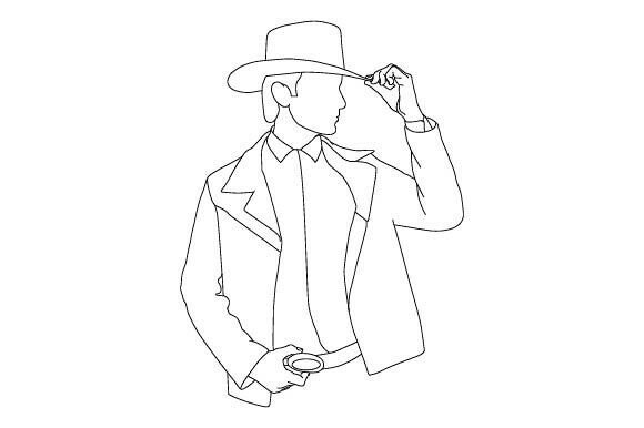 Cowboy Line Art Vector Design Review: A Versatile Embroidery Asset