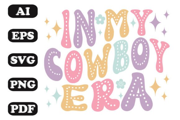 In My Cowboy Era Groovy Retro Wavy T-shirt Design Review