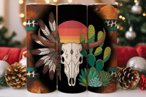 Western Steer Skull Tumbler Wrap Design Review