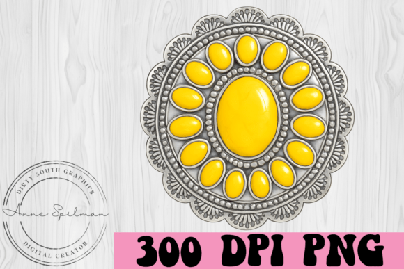 Yellow Silver Concho Western Theme Review